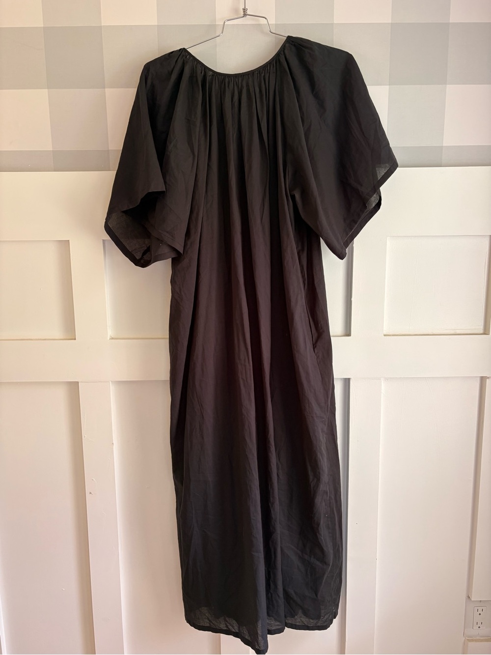 Le Petit Trou Black V-Neck Maxi Dress with Tan Belt - Picture 12 of 12